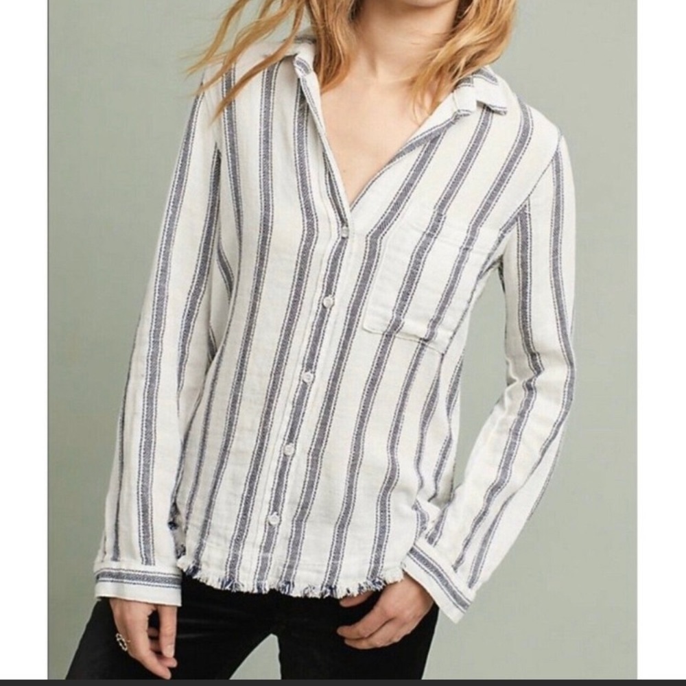 Cloth & Stone Texture Stripe button up shirt